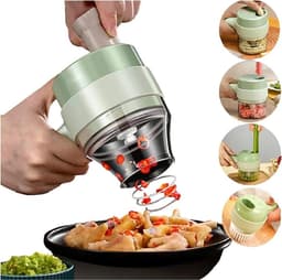 Elektrische Groentesnijder - Mini Hakker - Keukenwerk Vereenvoudigen - 4-in-1 Functie - 1 Stuk - Multicolor — thumbnail 1