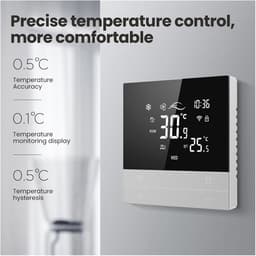Slimme Thermostaat - Temperatuurregelaar Wifi - Comfort Verhogend - App en Spraakbesturing - 5-35 Gradenset - Wit — thumbnail 4