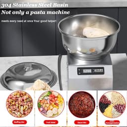 Commerciële Deegmixer - Meelmengmachine Keukenmachine - Brood Deeg Maken - Dubbele Rotatie Motor - 5 KG Capaciteit - Zilver — thumbnail 3