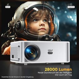 4K Beamer met 28000 Lumen - Wifi 6 en Bluetooth, Trapeziumcorrectie, 50% Zoom voor Thuisbioscoop — thumbnail 3