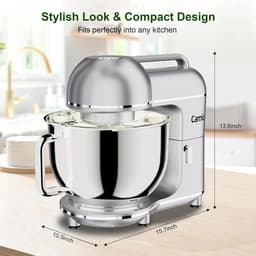 Keukenmachine 3-in-1 - Bakmachine Deegmixer - Brood Bakken - Grote Kom Capaciteit - 7 Liter Kom - Zilver — thumbnail 4