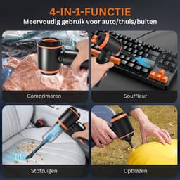 CLVP® Kruimeldief Draadloos - Auto Stofzuiger - Handstofzuiger - Zwart — thumbnail 4