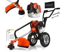 Benzine Grasmaaier - Motormaaier Grastrimmer - Gazon Onderhoud - Krachtige Verbrandingsmotor - 50 x 50 x 28 cm - Zwart