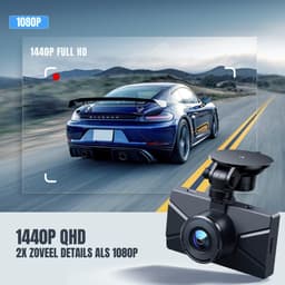 Nexvo® Dashcam voor Auto Voor en Achter - Dashcam - Zwart - 9cm x 4cm x 6cm - 345 g — thumbnail 3