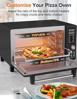Airfryer Convectieoven - Mini Oven Broodroosteroven - Snel en gelijkmatig koken - 12-in-1 functies - 21 QT - Zwart — thumbnail 3