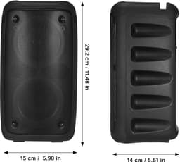 Draagbare Bluetooth Speaker – Draadloze Luidspreker met Kleurrijke LED-verlichting – Hoge Volume Output – Incl. Microfoon – Voor Buiten, Feesten & Camping – Zwart — thumbnail 5