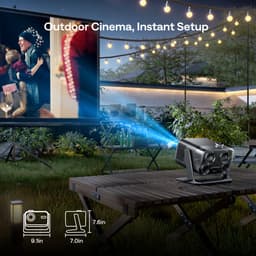 Aurzen - Boom Mini - Beamer - 1080P Full HD - 450 ANSI Lumen - LED Projector met Google TV & Dolby Audio - Auto Focus & Auto Keystone - 2x10W Speaker - WiFi 5G & Bluetooth - Draagbare Mini Beamer voor Thuisbioscoop — thumbnail 3