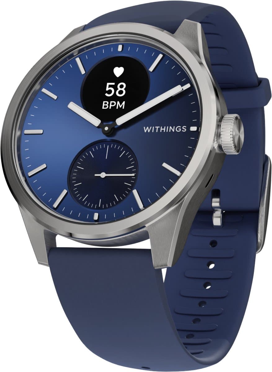 Withings ScanWatch 2 - 42 mm Hybride Smartwatch – ECG, AFib Detectie, SpO₂ Meter, Hartslagmeter, Slaaptracker, Menstruatiecyclus Tracking, 24/7 Temperatuurmeting, 35 Dagen Batterij, Saffierglas, 5 ATM Waterdicht — afbeelding 1