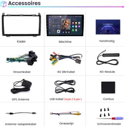 Awesafe Autoradio 6GB+128GB met Carplay en Android auto - Geschikt voor Mercedes Benz A, B, V klasse, Vito, Viano Sprinter en Vw Volkswagen Crafter 2004-2017 - Radio scherm met Navigatie GPS - 8 Kern V1PRO Versie - Draadloos Apple Carplay & Android — thumbnail 5