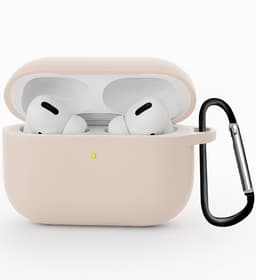 Hoesje Geschikt voor Apple Airpods Pro 3 - Siliconen Hoes met Clip - Silicone Case Cover - Zand — thumbnail 1