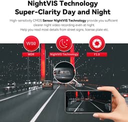Dashcam voor Auto - Dashcams - met GPS - Wifi - FullHD video - 1600P HD - Super compact - Zwart — thumbnail 4