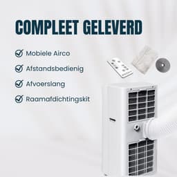 Cooli® S1 - Mobiele Airco – Airconditioning - 7000 BTU – Voor Slaapkamer & Woonkamer – Tot 30m² – 3-in-1 functie: Koelen, Ventileren, Ontvochtigen – Incl. Afdichtingskit, Afstandsbediening & Timer – Wit — thumbnail 5