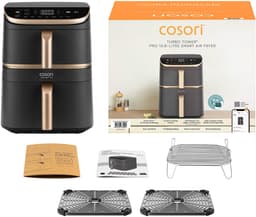 Cosori Turbo Tower Pro Smart Enkel 10,8 l Vrijstaand 2630 W Heteluchtfriteuse Zwart, Goud — thumbnail 5