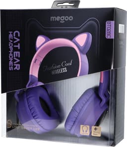 Kinder hoofdtelefoon - koptelefoon Bluetooth met led kattenoortjes purper - roze — thumbnail 5