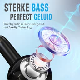 Synyq ProX - Draadloze Oordopjes - 30 uur Afspeeltijd - Bluetooth Oordopjes - Draadloze Oortjes - Oortjes Draadloos - Zwart — thumbnail 4
