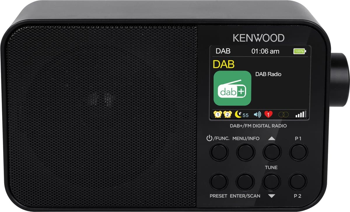 Kenwood CR-M30DAB-B Compact radio met FM, DAB+radio en Bluetooth, 2000 mAH accu — afbeelding 1