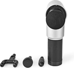 Nedis Sportmassagepistool - Batterij Gevoed - Ingebouwde Lithium-Ion - Oplaadbaar - 6 Massage Modes - 4 Verwisselbare Hulpstukken - Grijs / Zwart — thumbnail 1