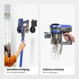 Auronic Steelstofzuiger Draadloos - Zonder Zak - Op Accu - 4-in-1 - 160W - Vacuum Cleaner - Blauw/Grijs — thumbnail 5