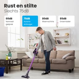 Auronic Steelstofzuiger Draadloos - Zonder Zak - Op Accu - 4-in-1 - 160W - Vacuum Cleaner - Paars/Grijs — thumbnail 3
