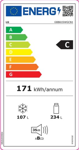 LG GBB61SWGCN1 - 341L koel-vriescombinatie met DoorCooling+™ - Moist Balance Crisper™ - FreshConverter™ - Smart Inverter Compressor - Beste uit de Test en Beste Koop Consumentenbond April 2023 — thumbnail 2