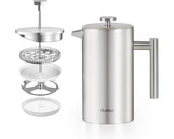 Blumtal French Press Koffiemaker – French Press RVS – French Press Dubbelwandig – Cafetiere – Verse Koffiemaker - 600 ml