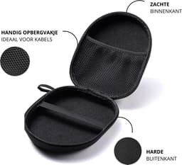 WiseQ Harde Koptelefoon Hoes – Headphone Case – Koptelefoon Case Over Ear & On Ear – Waterdichte Hoofdtelefoon Case – Headset Case – Zwart — thumbnail 5