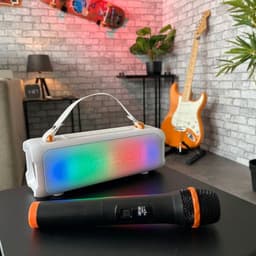 N-Gear Blazooka 703W - Bluetooth Speaker - Karaoke Set - Partybox met Microfoon - Wit — thumbnail 3
