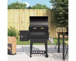 vidaXL - Pelletbarbecue - met - bodemplaat - 94 - cm - ijzer - zwart