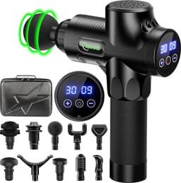 Massage Gun voor Rug, Nek en Schouder - Stil Elektrisch Massageapparaat met 30 Snelheden en 10 Massage Koppen voor Spiermassage en Pijnverlichting — thumbnail 1