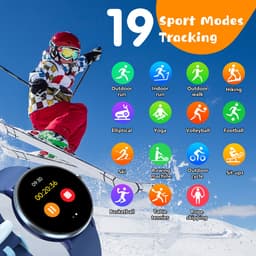 Smartwatch Kinderen - Activity Tracker - Muziek - Waterdicht - Blauw — thumbnail 2