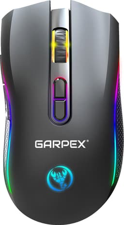 Garpex® Stille Draadloze Muis - Gaming muis - Computermuis - Muis Draadloos - Met LED Verlichting - Oplaadbaar – Zwart — thumbnail 1