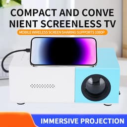 Draagbaar, HD, 1080p, HD, Full HD, Smart Home Beamer, met HDMI, USB, 3,5 mm audio-interface voor smartphone, laptop, tv, tablet, pc — thumbnail 5
