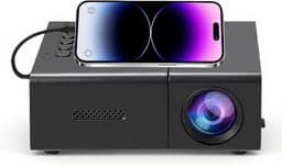 Mini Projector, 1080p HD LED Movie Projector met HDMI USB 2.0 3,5 Mm Audible Interface, Portable Home Theatre, Support Wired Wireless Screen Mirroring — thumbnail 1