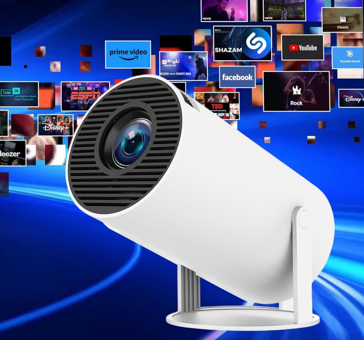 Mobiele telefoon beamer projector Halloween 720p HD helder daglicht geschikt voor reclame muur disco muziek video's ondersteuning 180° rotatie — afbeelding 1