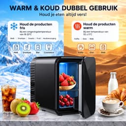 Mini Koelkast 4 Liter – Draagbare Koelbox – 12V/220V – Zwart – Compacte Koelkast voor Auto, Camping en Thuis — thumbnail 2