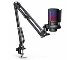 Gaming microfoon met arm - USB - Condensator - RGB - Voor pc