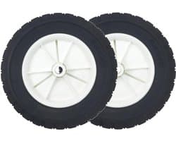 2 x Ø200mm reservewielen, rubberen loopwiel voor grasmaaier, wagen, luchtcompressor, grastrekker, vervangend rolmaaierwiel, vervangingsonderdelen, asgatdiameter 12,7mm (2, 200mm)