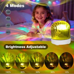 Northern Lights-sterrenhemelprojector, dimbare sfeerverlichting met 16 kleuren en instelbare helderheid, oplaadbare nachtlamp-projector met afstandsbediening, sfeerverlichting voor slaapkamer, plafond, feestjes, gaming en babykamers [Energieklasse G] — thumbnail 3
