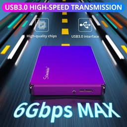 Lifero High-Speed Externe Harde Schijf 500 GB - Draagbare HDD - USB 3.0 - Windows & Mac - Geschikt voor Gameconsoles - Compact — thumbnail 3