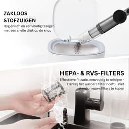Zolvano® Kruimeldief Draadloos - Auto Stofzuiger - Handstofzuiger - Metallic grijs — thumbnail 2