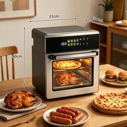 16L, 8-in-1 Heteluchtfriteuse Oven van RVS — thumbnail 2