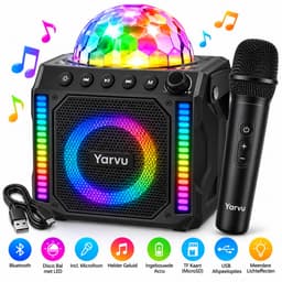 Karaoke Set kinderen met Microfoon & Disco Bal - KaraokeSet Kind met Bluetooth - Karaoke Machine - Zwart — thumbnail 2