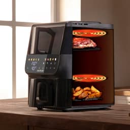 Cecotec 2000 W 10 L Airfryer – Cecofry DuoLevel 10000 DuoSize Window, Digitale Airfryer zonder olie met gestapelde dubbele manden (3,5 L & 6,5 L), 10 voorinstellingen, touchpaneel — thumbnail 3