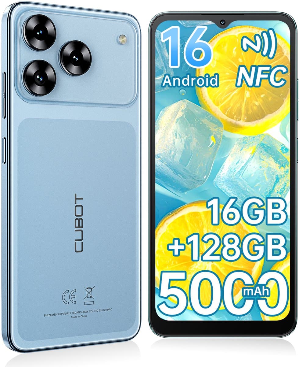 CUBOT A50 Smartphone - 20GB RAM - 128GB ROM - 6,58" - Android 16 - 5000 mAh - NFC - GPS - Blauw — afbeelding 1
