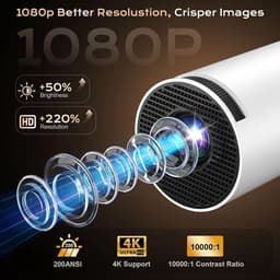 4K, 1080p, Full HD, mini-projector, draagbare thuisbioscoop voor buiten — thumbnail 3