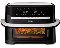 Tefal Dual Easy Fry Flex EY9228 - Dubbele Airfryer 9L - FlexCook - 1 of 2 Kookzones - 7 Programma's - Zwart - Voor 8 Personen