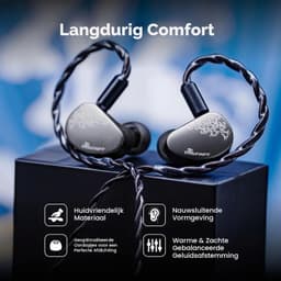 Kiwi Ears Cadenza II - In-Ear Monitors - IEM - Dynamische Driver - Audiofiele Oordoppen - Verwisselbare Kabel - Universele Pasvorm - Grijs — thumbnail 3