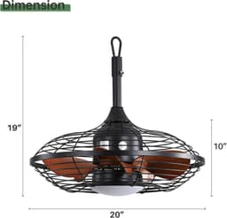 Plafondventilator Met Verlichting – 51 Cm – 18 W Led, 5 Abs-Bladen – Zwart – Binnen En Buiten – Met Timer — thumbnail 5