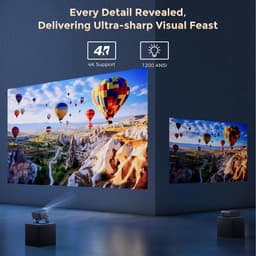 Projector – 4K ondersteuning – Full HD 1080p – WiFi 6 – Bluetooth 5.2 – Autofocus – Draaibaar — thumbnail 3