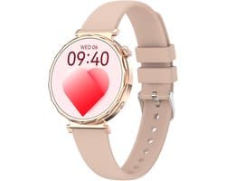 Knobbout 1.6” Scherm Elegant Design Smartwatch met Bluetooth Bellen – AI Spraakassistent - Muziekbediening - Vrouwelijke Gezondheidszorg - Sporttracking- Multifuntioneel Horloge - silicone band